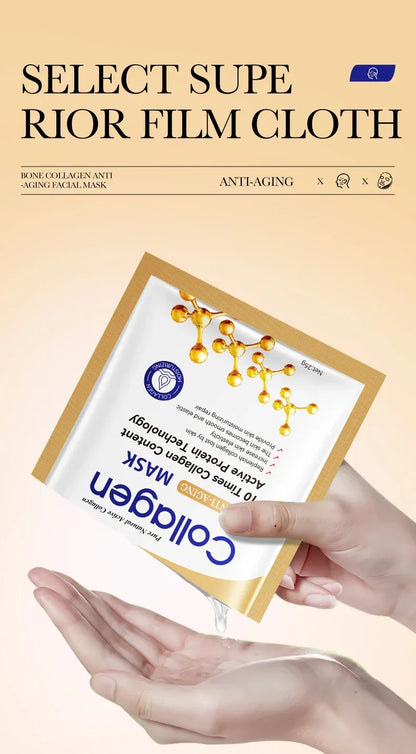 ✨ PACK 10 Masques Bio Collagène – Hydratation & Éclat Nature